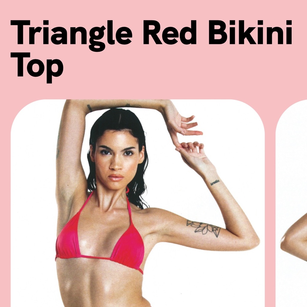 NEW KYLIE JENNER KYLIESWIM Triangle Red Bikini Top sold out on website